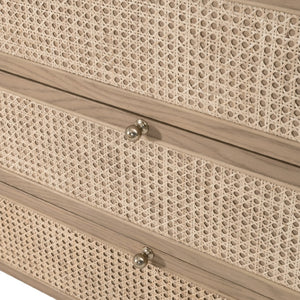   Oak Framed Cane 6-Drawer Dresser | Oroa.com