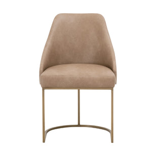   Brown Vegan Leather Dining Chairs (2) | Oroa.com