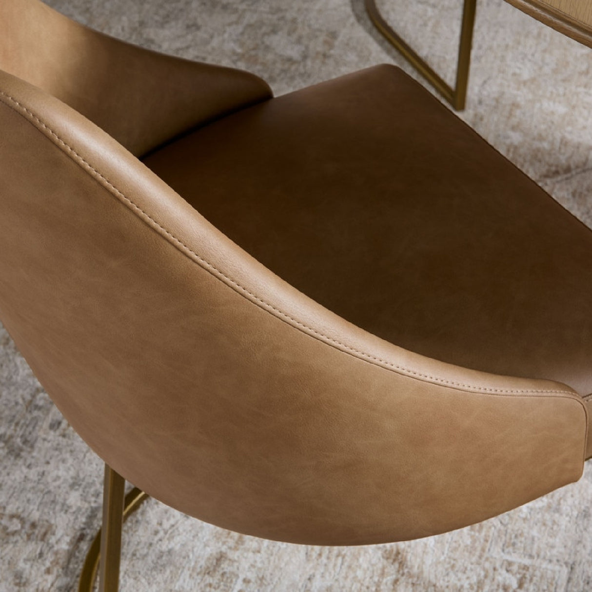   Brown Vegan Leather Dining Chairs (2) | Oroa.com