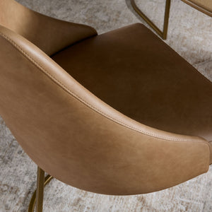   Brown Vegan Leather Dining Chairs (2) | Oroa.com
