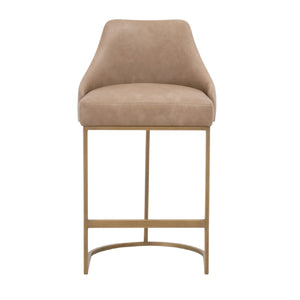   Brown Vegan Leather Counter Stools (2) | Oroa.com
