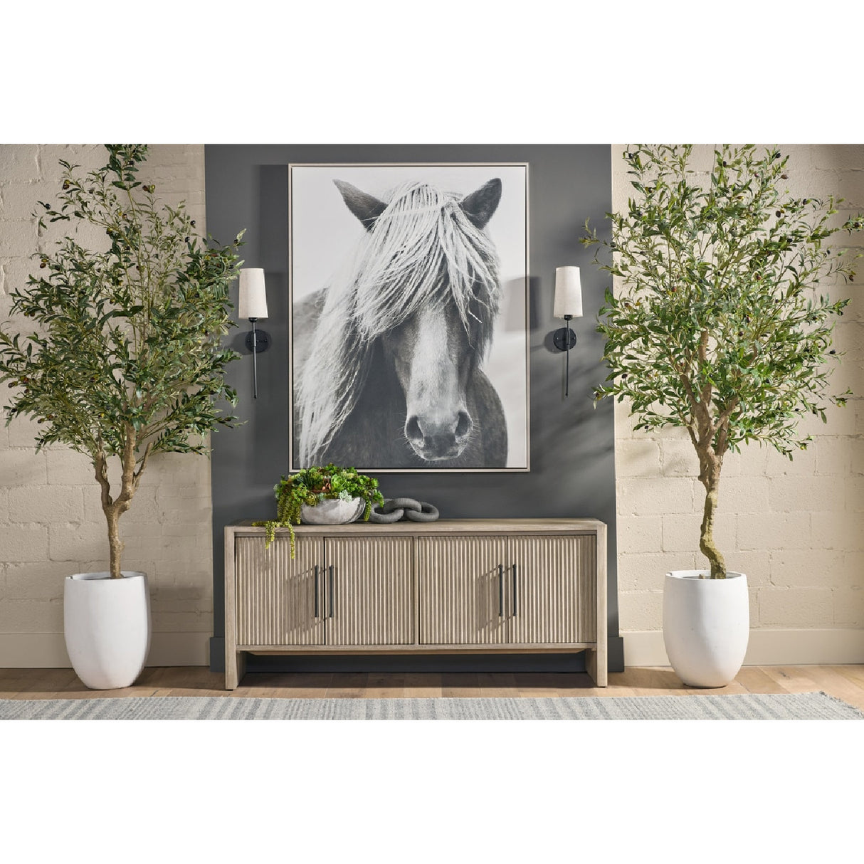   Gray Acacia 4-Door Media Sideboard | Oroa.com