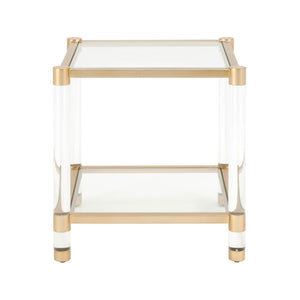   Brass Framed Glass End Table | Oroa.com