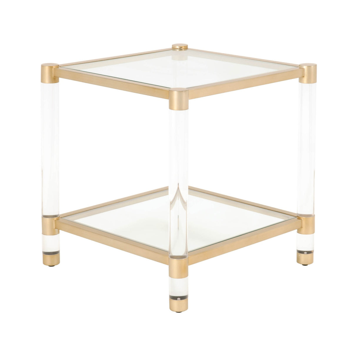   Brass Framed Glass End Table | Oroa.com