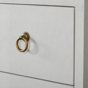   White Shagreen 6-Drawer Double Dresser | Oroa.com