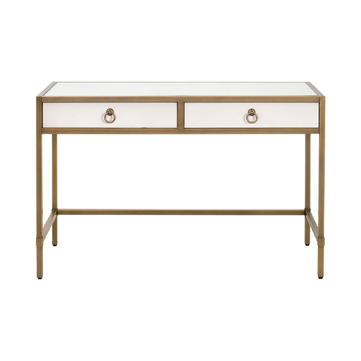   White Shagreen 2-Drawer Desk | Oroa.com