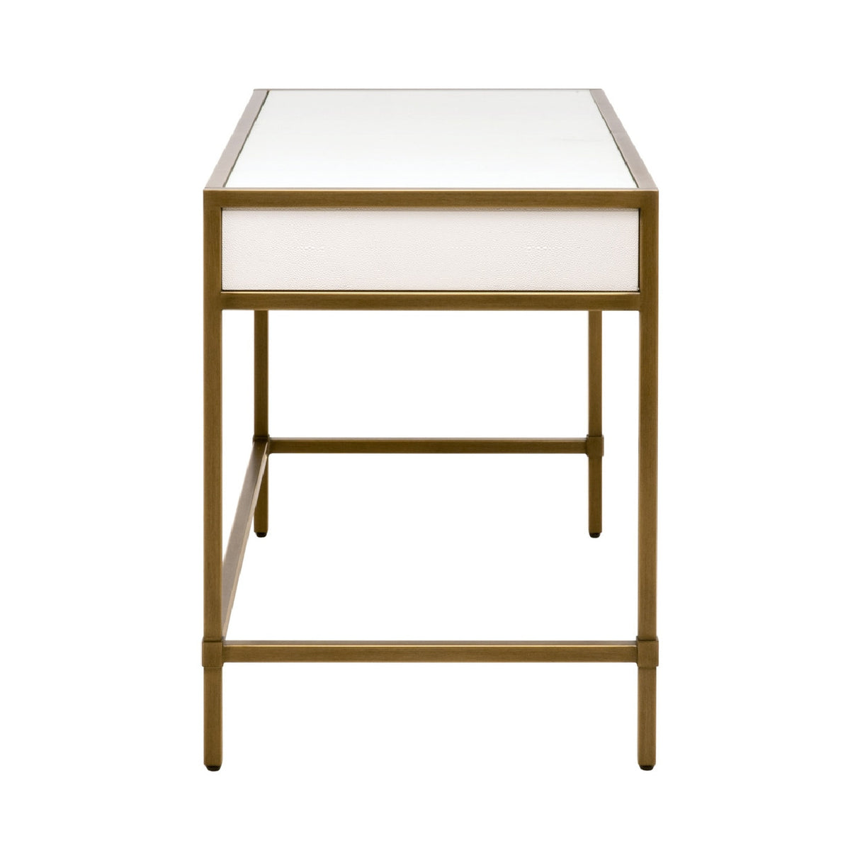   White Shagreen 2-Drawer Desk | Oroa.com