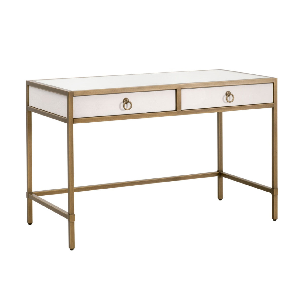   White Shagreen 2-Drawer Desk | Oroa.com