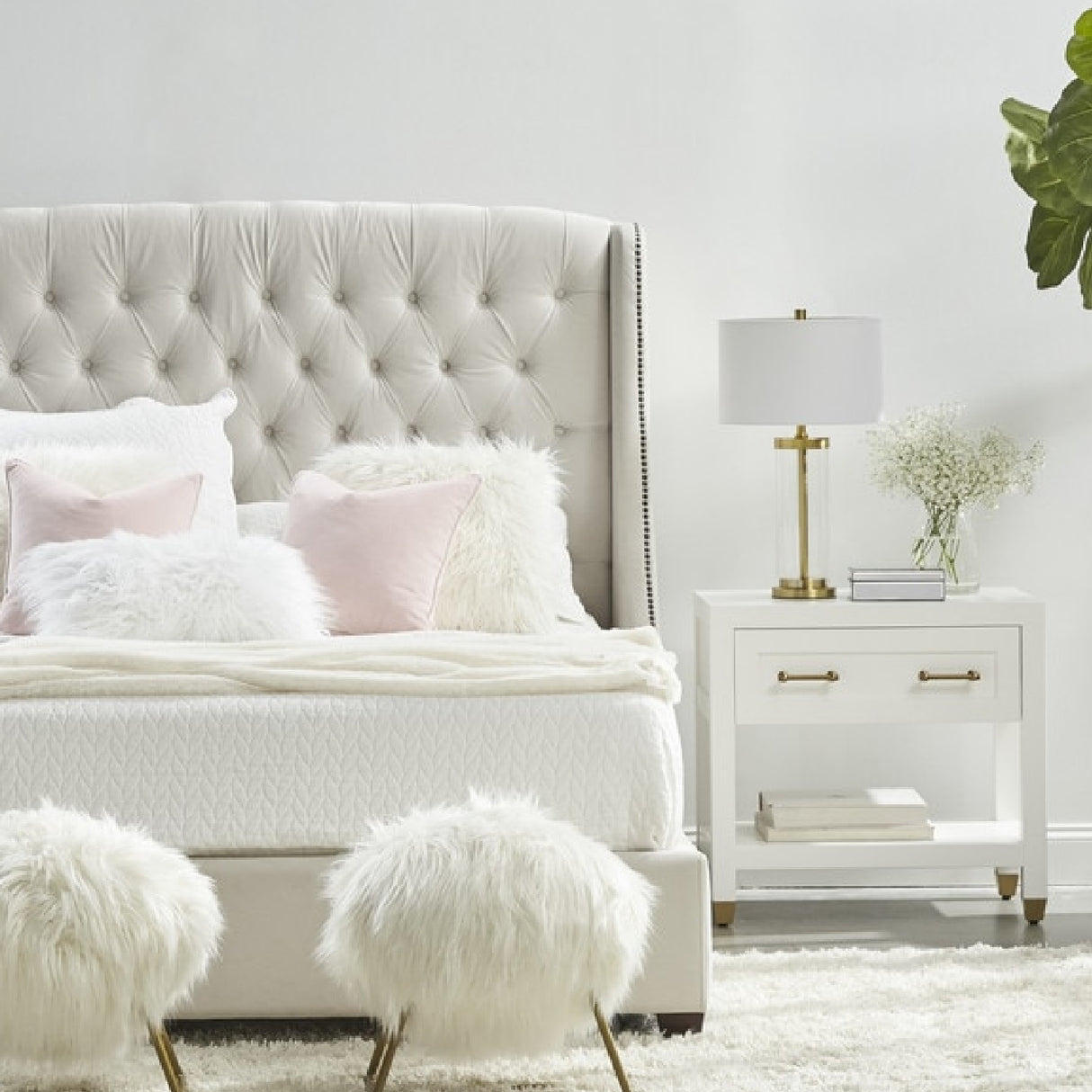   White 1-Drawer Nightstand | Oroa.com