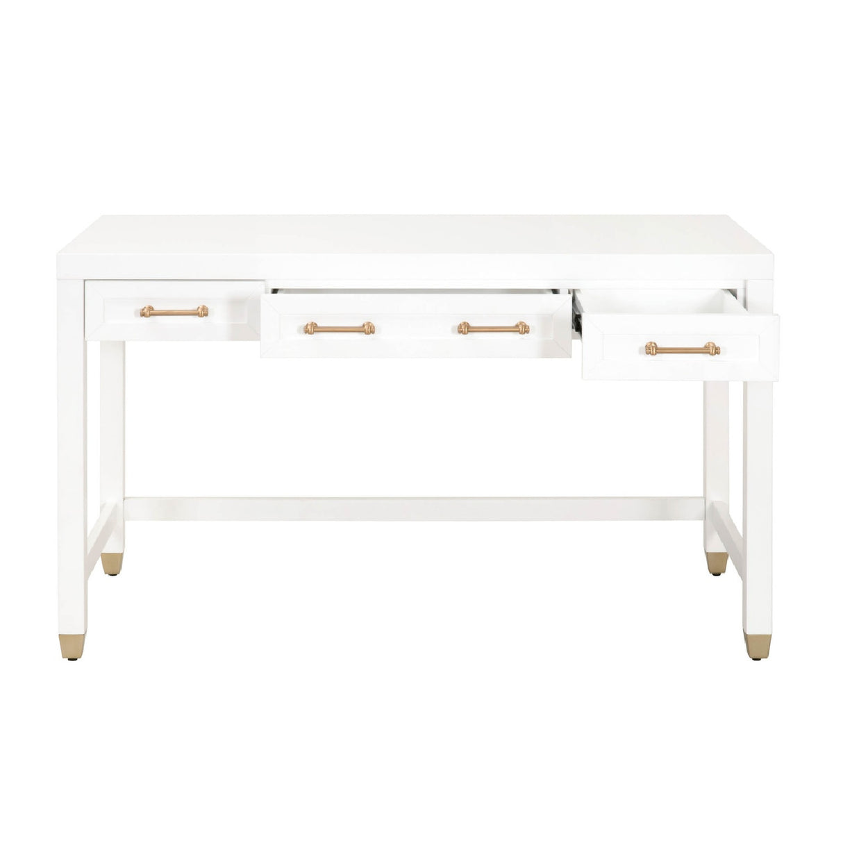   White Wooden 3-Drawer Desk | Oroa.com