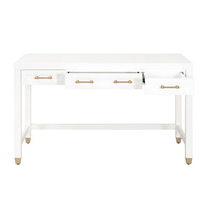   White Wooden 3-Drawer Desk | Oroa.com