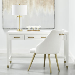   White Wooden 3-Drawer Desk | Oroa.com