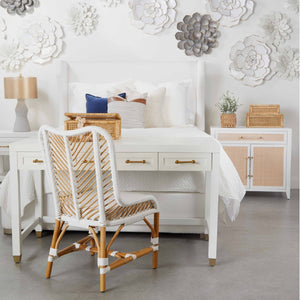   White Wooden 3-Drawer Desk | Oroa.com