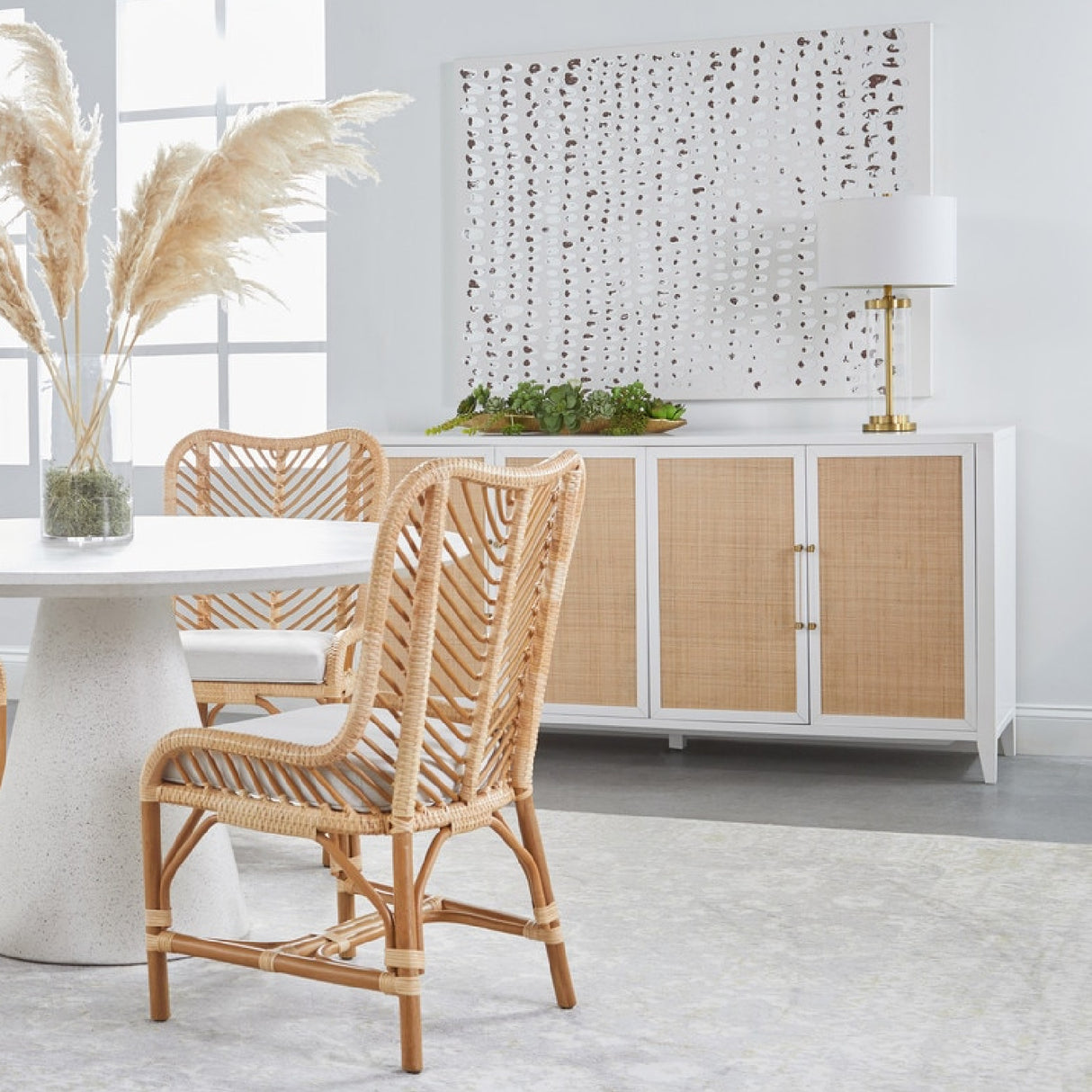   Rattan Inlaid 4-Door Sideboard | Oroa.com