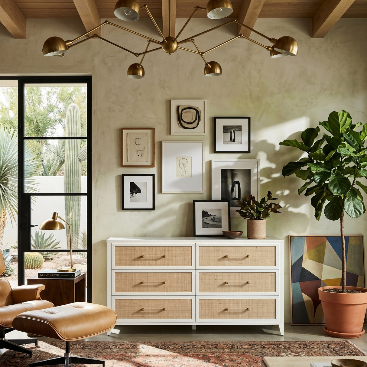   Rattan Inlaid 6-Drawer Double Dresser | Oroa.com
