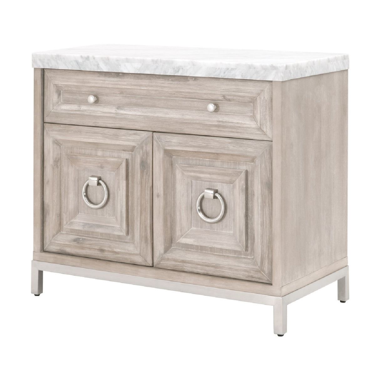   Marble Topped Acacia Media Cabinet | Oroa.com