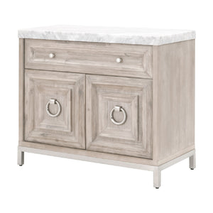   Marble Topped Acacia Media Cabinet | Oroa.com