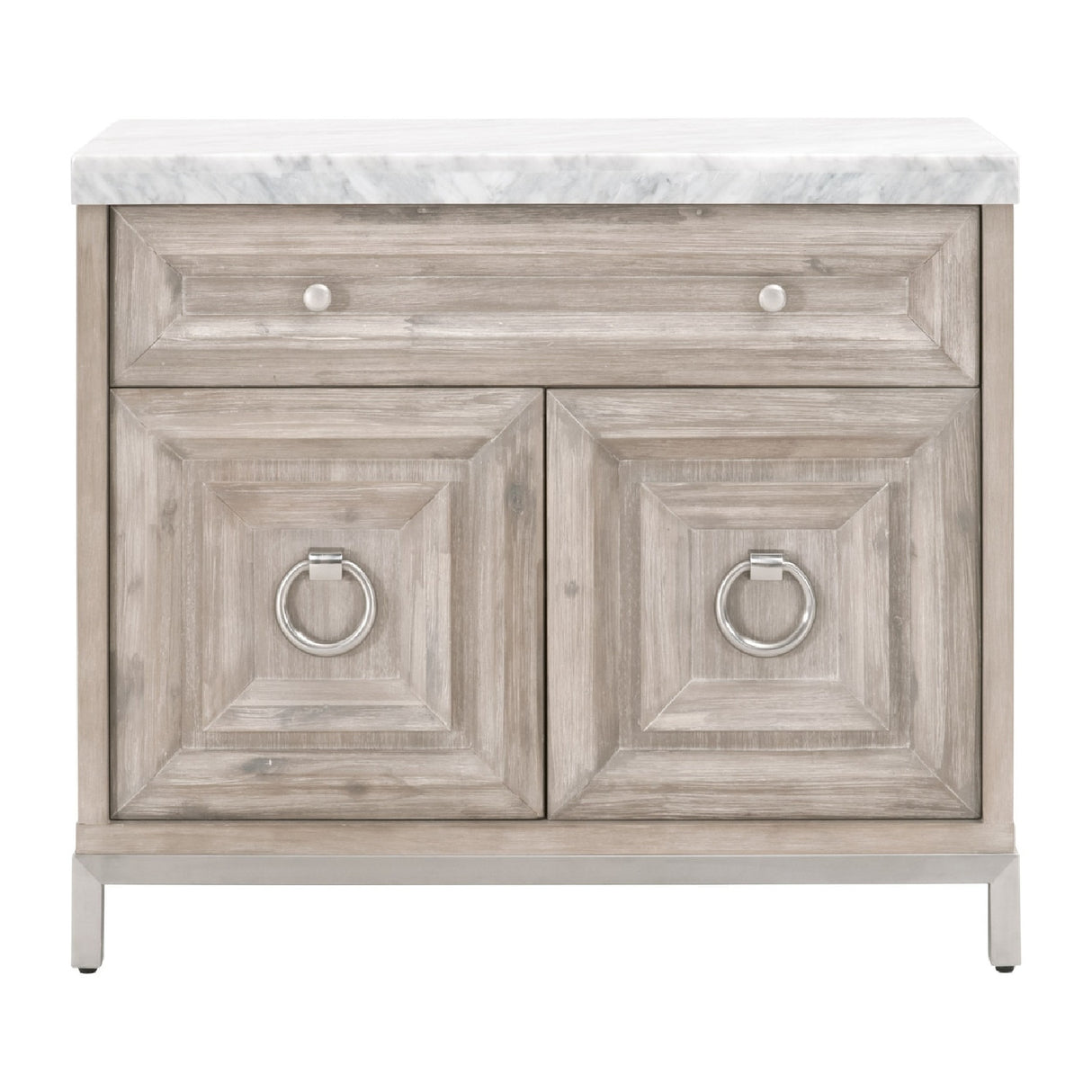   Marble Topped Acacia Media Cabinet | Oroa.com
