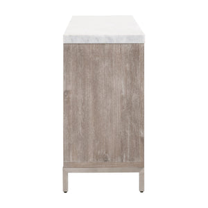   Marble Topped Acacia 6-Drawer Dresser | Oroa.com