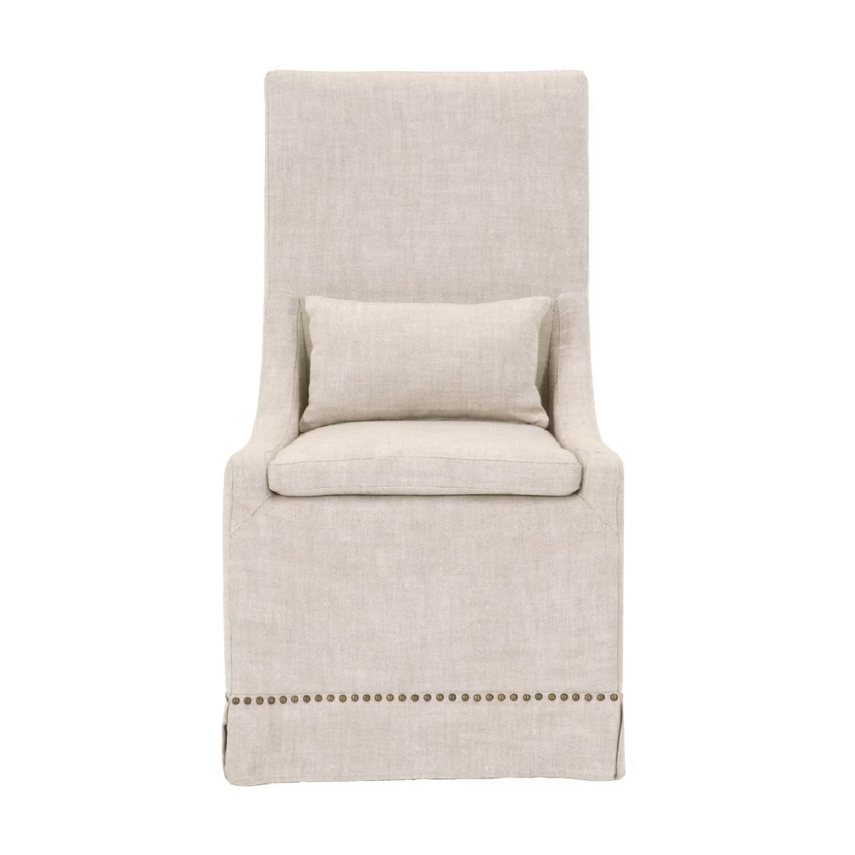   Cream Linen Skirted Dining Chairs (2) | Oroa.com