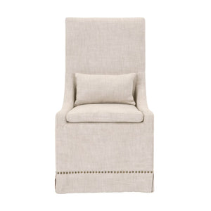   Cream Linen Skirted Dining Chairs (2) | Oroa.com