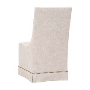   Cream Linen Skirted Dining Chairs (2) | Oroa.com