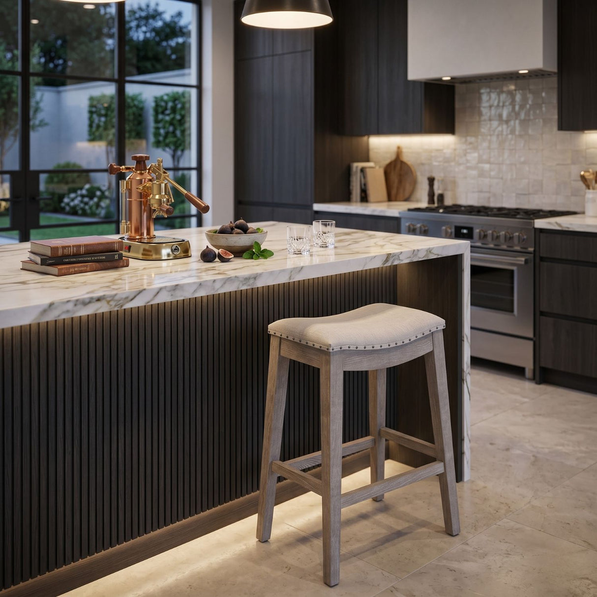   Gray Ash Wood Counter Stool | Oroa.com