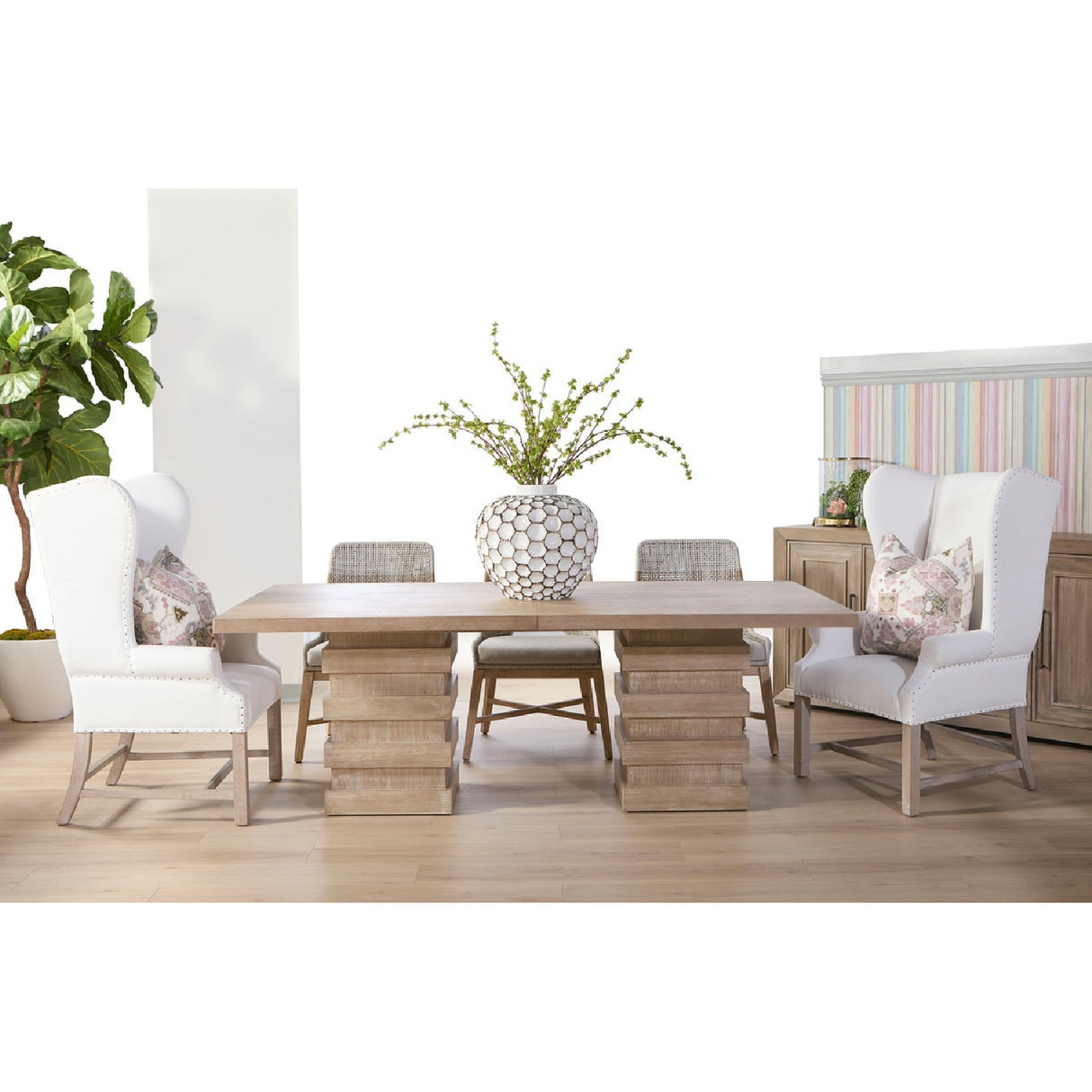   French Linen Wingback Accent Chair | Oroa.com