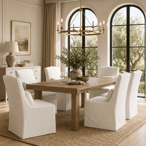   French Linen Skirted Dining Chairs (2) | Oroa.com
