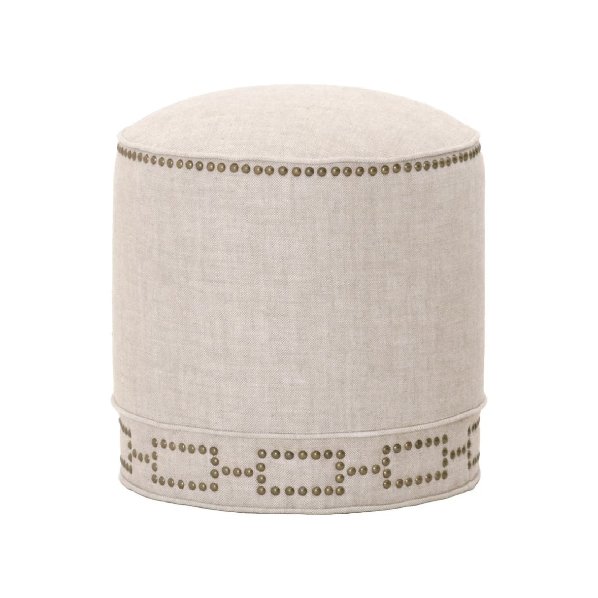   Cylindrical French Linen Ottoman | Oroa.com