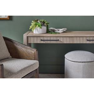   Cylindrical French Linen Ottoman | Oroa.com