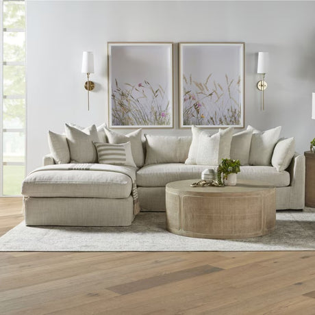   Beige Slipcover Sectional Sofa | Oroa.com
