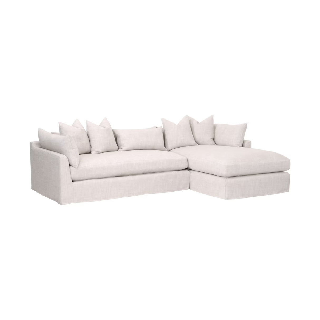   Beige Slipcover Sectional Sofa | Oroa.com