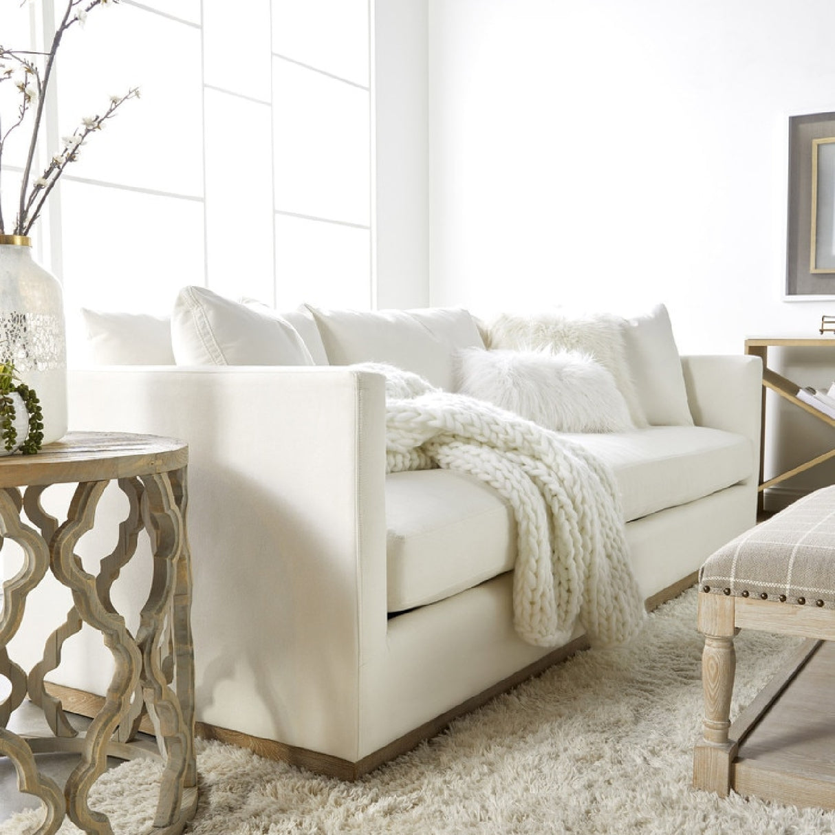   White Fabric Sofa | Oroa.com