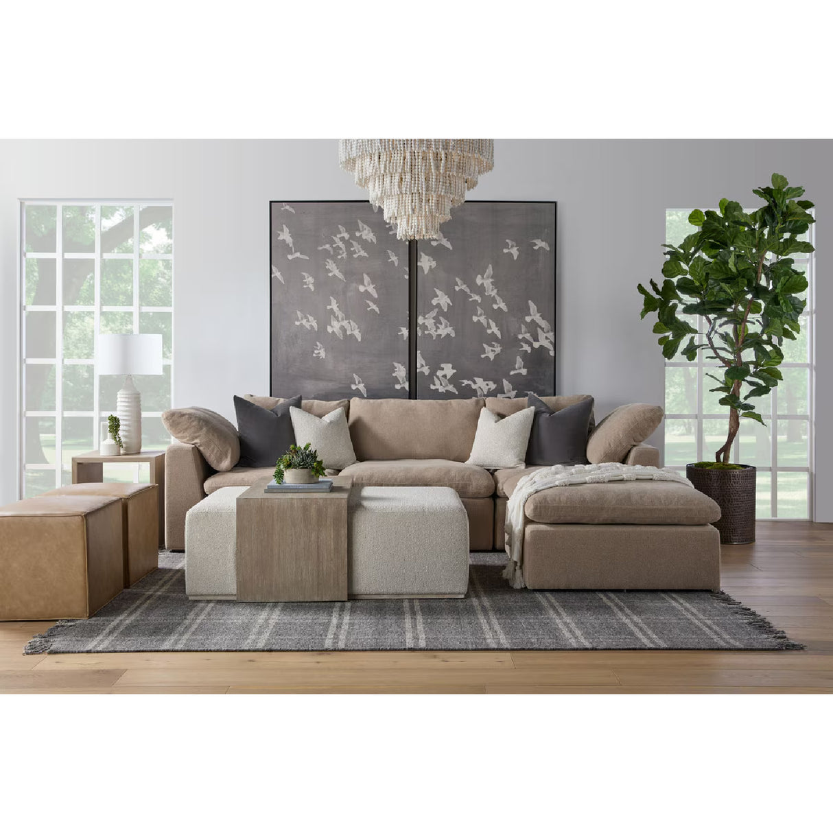   Modern European furniture - Square Cushioned Modular Ottoman - www.oroa.com | Oroa.com