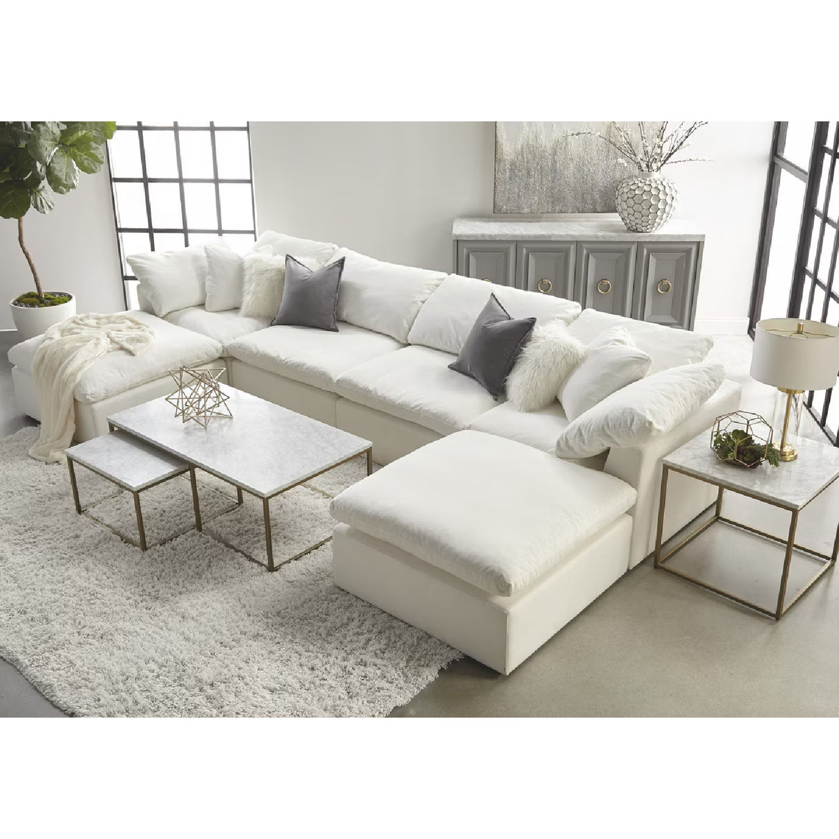   Modern European furniture - Square Cushioned Modular Ottoman - www.oroa.com | Oroa.com