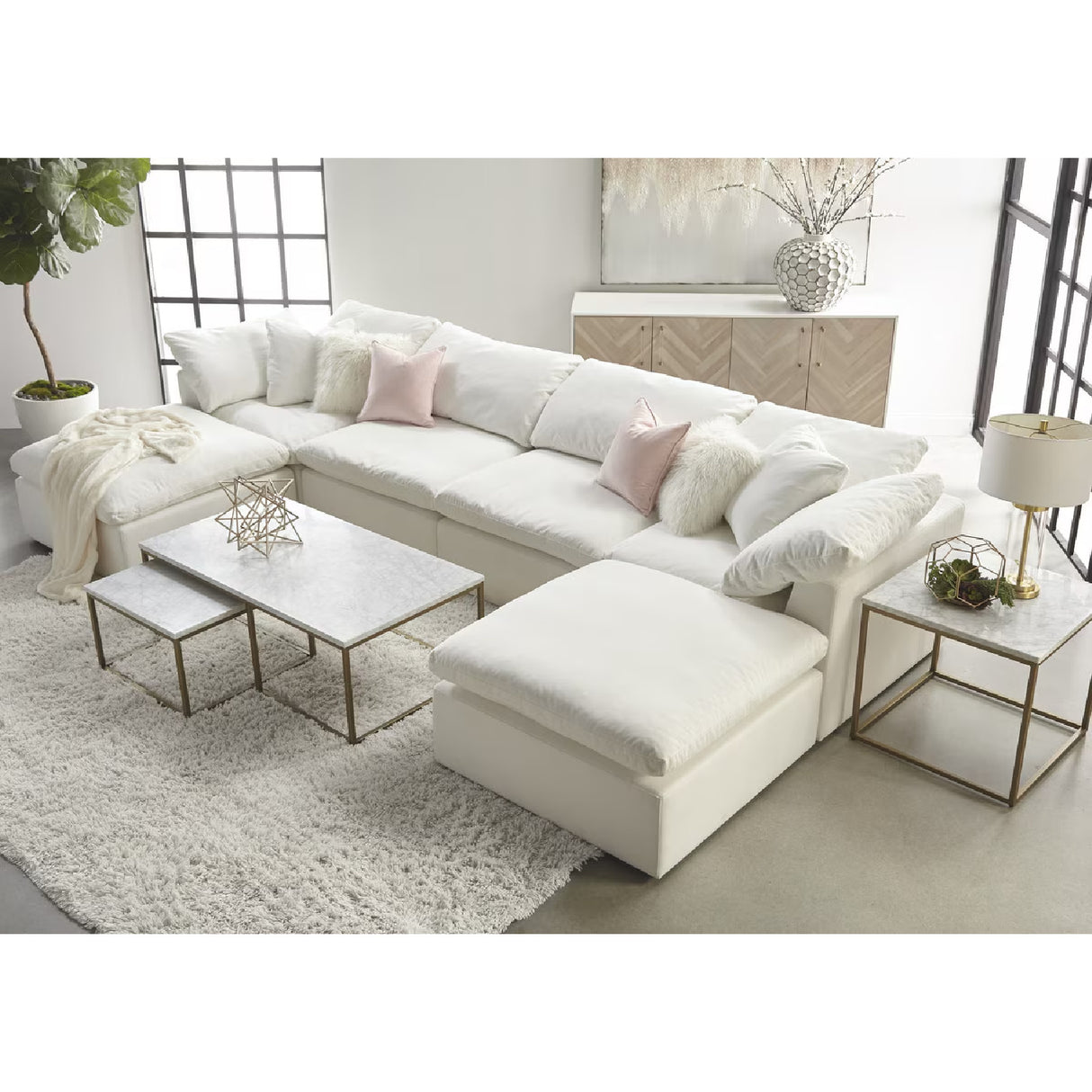   Modern European furniture - Square Cushioned Modular Ottoman - www.oroa.com | Oroa.com