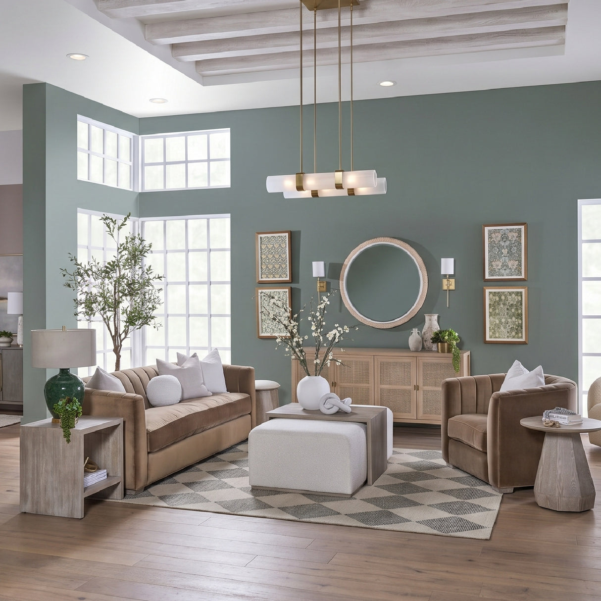   Brown Velvet Channeled-Back Sofa | Oroa.com