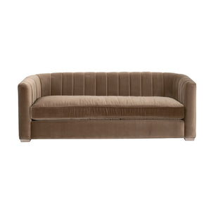   Brown Velvet Channeled-Back Sofa | Oroa.com