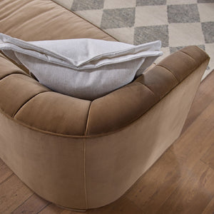   Brown Velvet Channeled-Back Sofa | Oroa.com