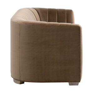  Brown Velvet Channeled-Back Sofa | Oroa.com
