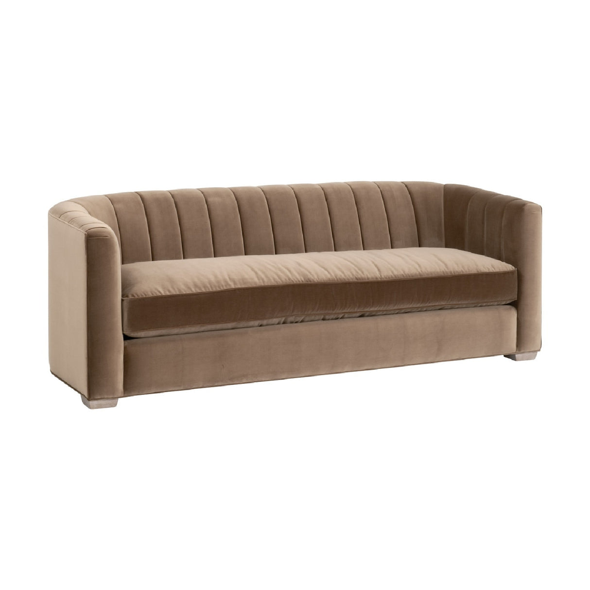   Brown Velvet Channeled-Back Sofa | Oroa.com