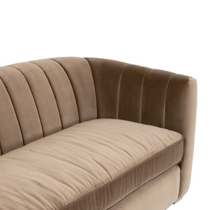   Brown Velvet Channeled-Back Sofa | Oroa.com