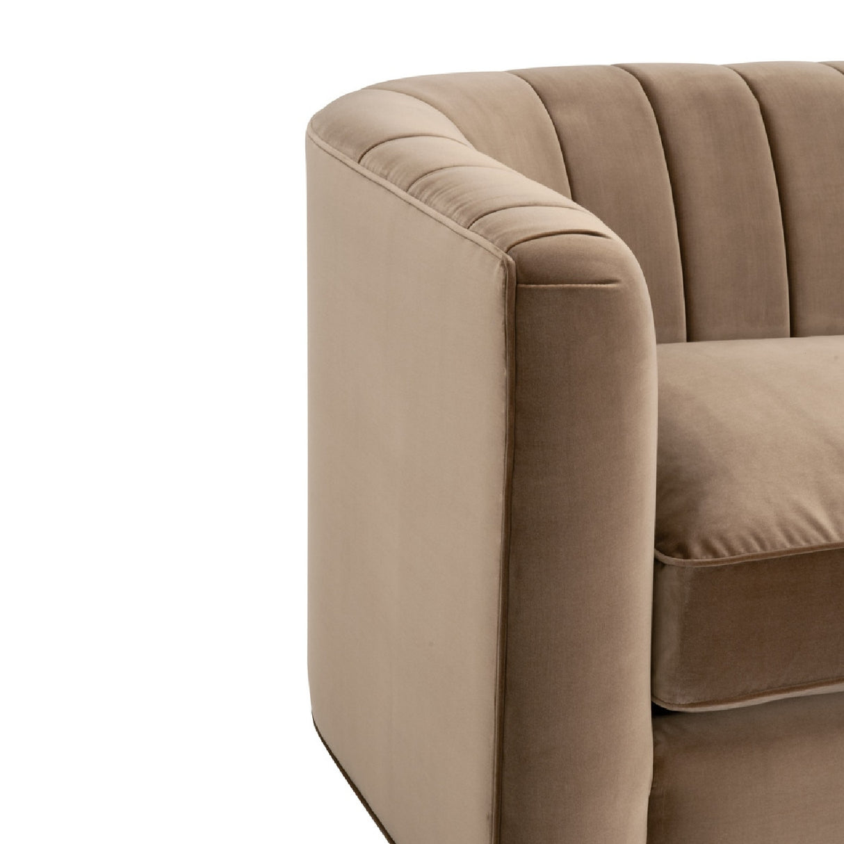   Brown Velvet Channeled-Back Sofa | Oroa.com