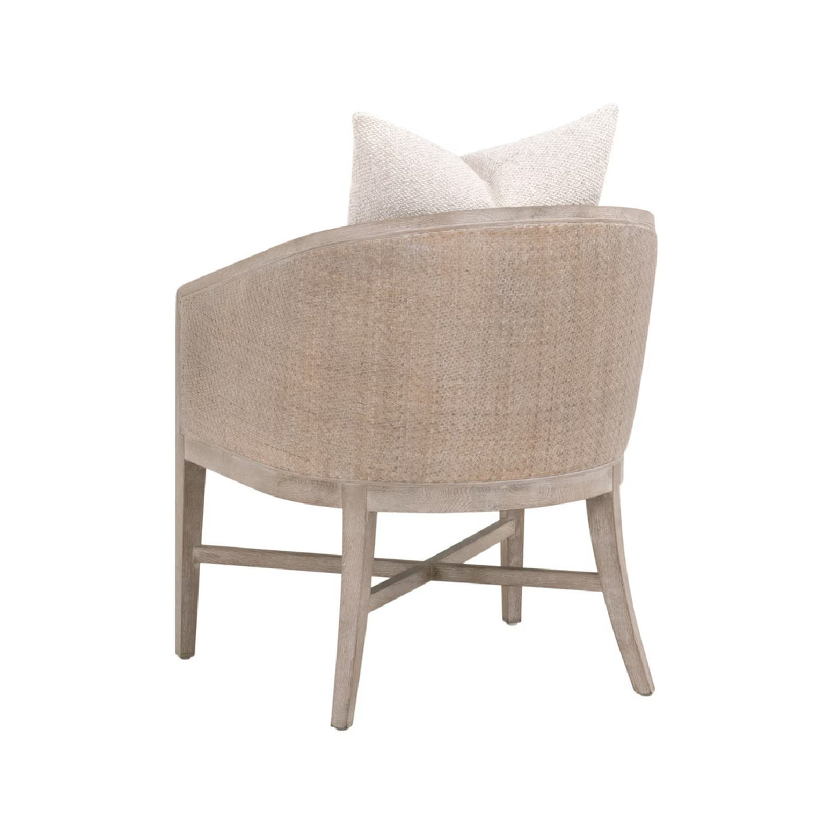   Curved Oak Linen Lounge Chair | Oroa.com