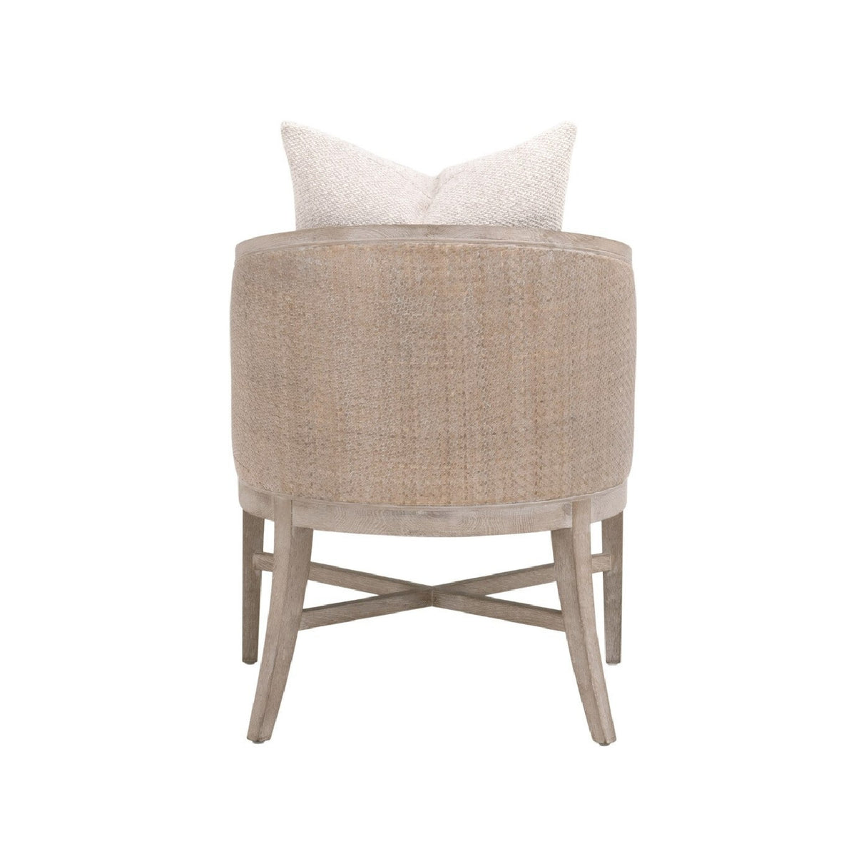   Curved Oak Linen Lounge Chair | Oroa.com