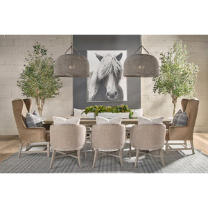   Curved Oak Linen Lounge Chair | Oroa.com