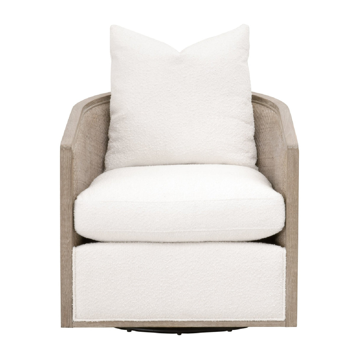   Curved Oak Swivel Club Chair | Oroa.com