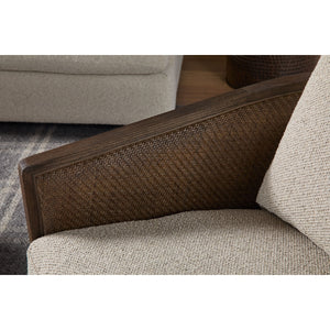   Curved Oak Swivel Club Chair | Oroa.com