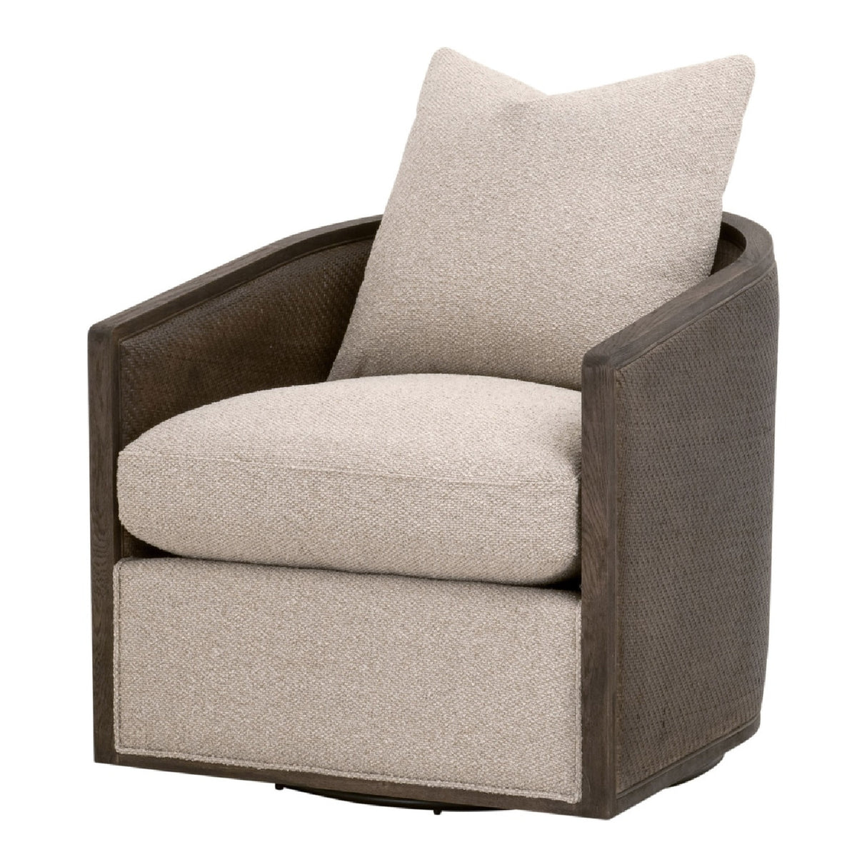   Curved Oak Swivel Club Chair | Oroa.com